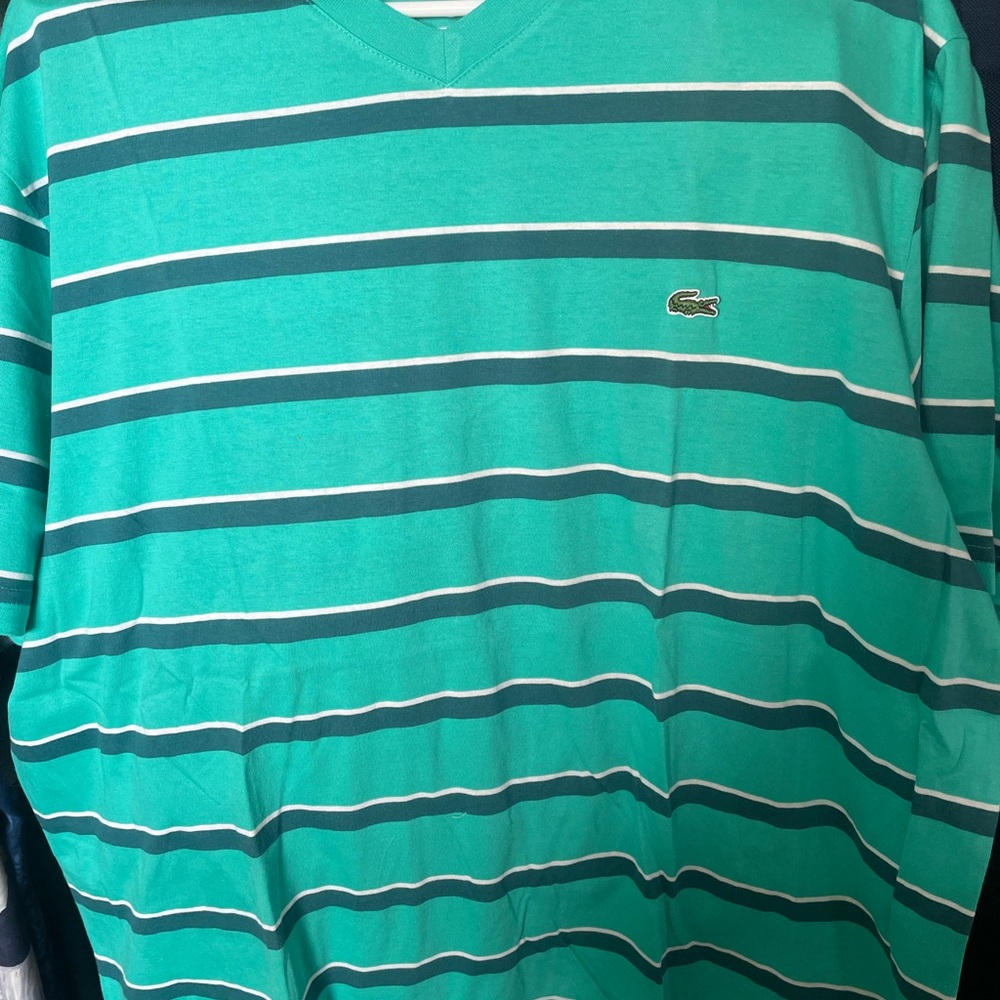 Lacoste Short Sleeve Striped T Shirt in Size XXL